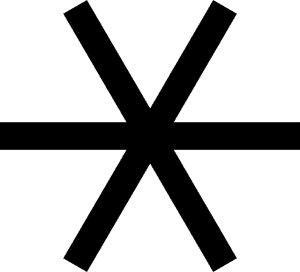 white asterix symbol